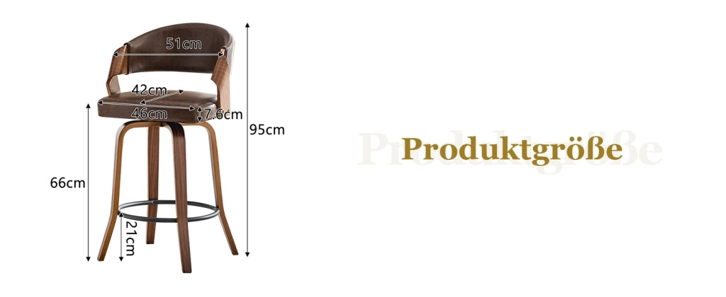 SGABELLO BAR Set da 2 pezzi con schienale 95 cm Legno e PU Marrone