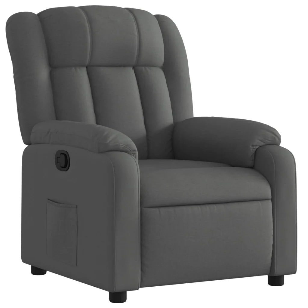 Poltrona | Sedia Relax reclinabile in tessuto grigio scuro