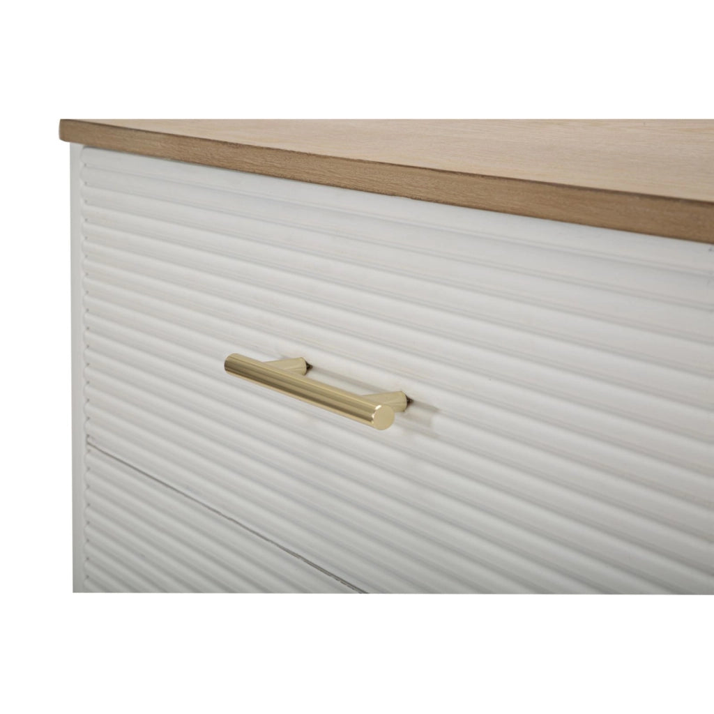 Cassettiera VKH8, Bianco, Legno, 78x37x80 cm