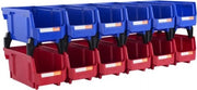 Set di 12 contenitori di archiviazione - Stivabile - Blu/Rosso