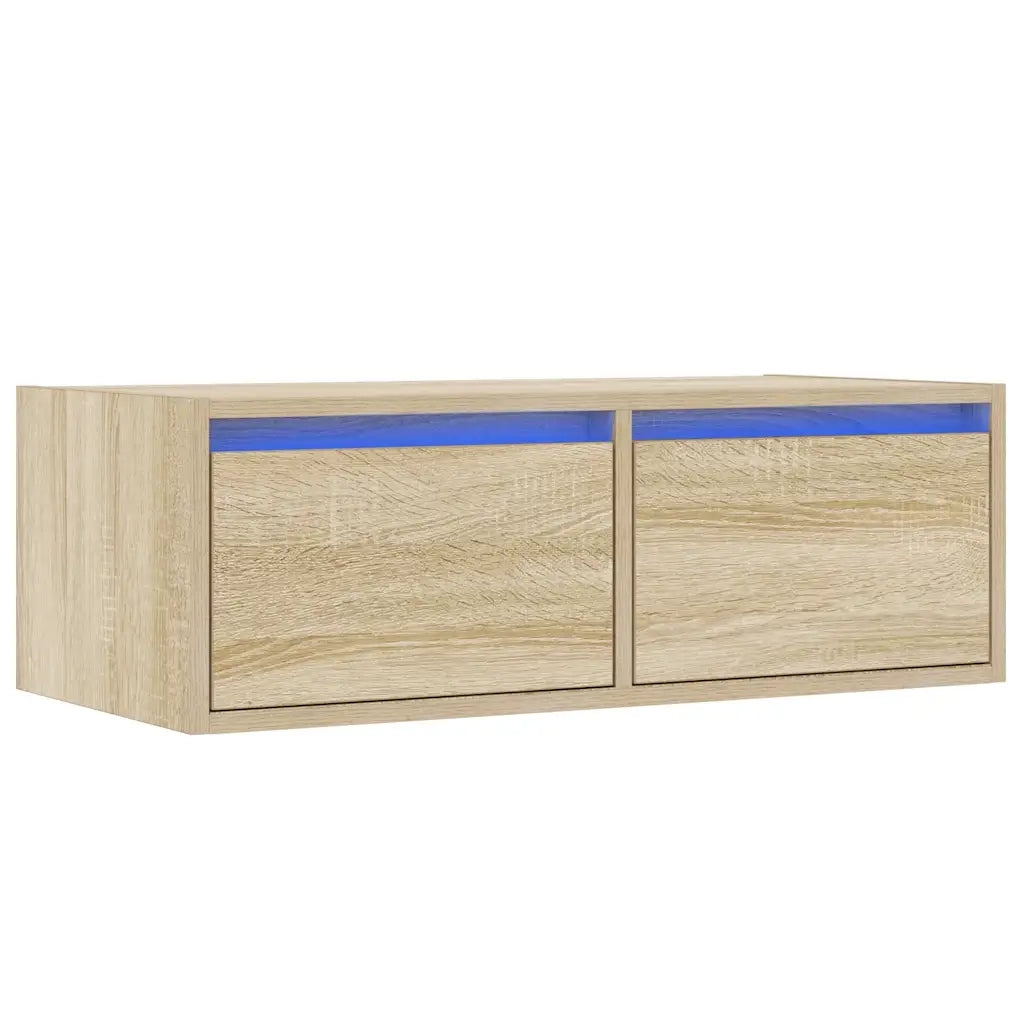 Mobile Porta TV con Luci LED Rovere Sonoma 75x35,5x25 cm 860231