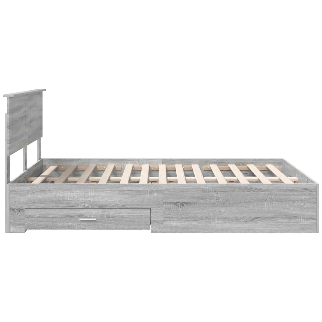 Struttura del letto con testiera Grigio Sonoma 140 x 190 cm