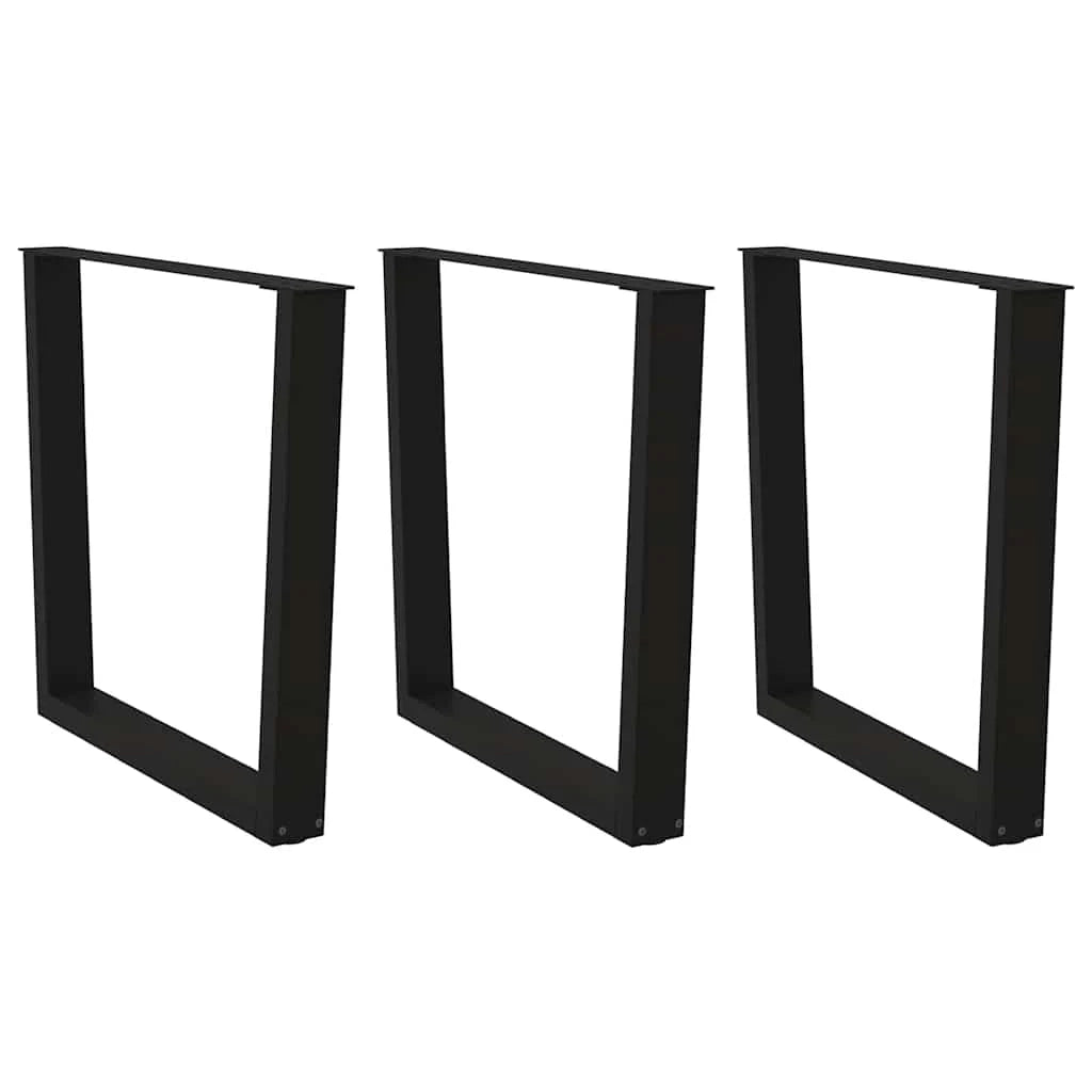 Set di 3 gambe regolabili per tavolo da pranzo a forma di V 90 x 73 cm supporto moderno e stabile in acciaio nero 02_0056954