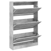 Scarpiera | Mobile per scarpe Grigio Cemento 80x21x125,5 cm in Legno Multistrato