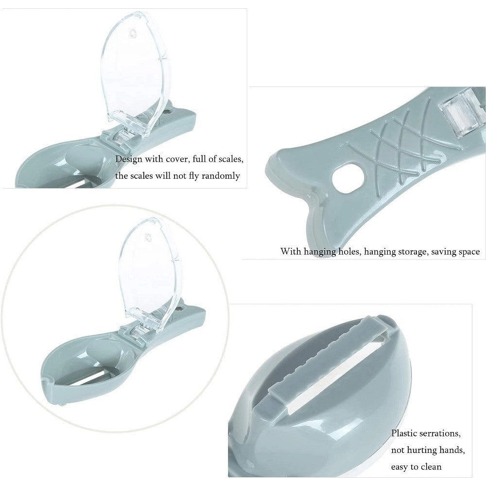 Trade Shop - Set 3pz Squamatore Pesci Raschietto Plastica Squame Pesce Casa Cucina Ristorante -