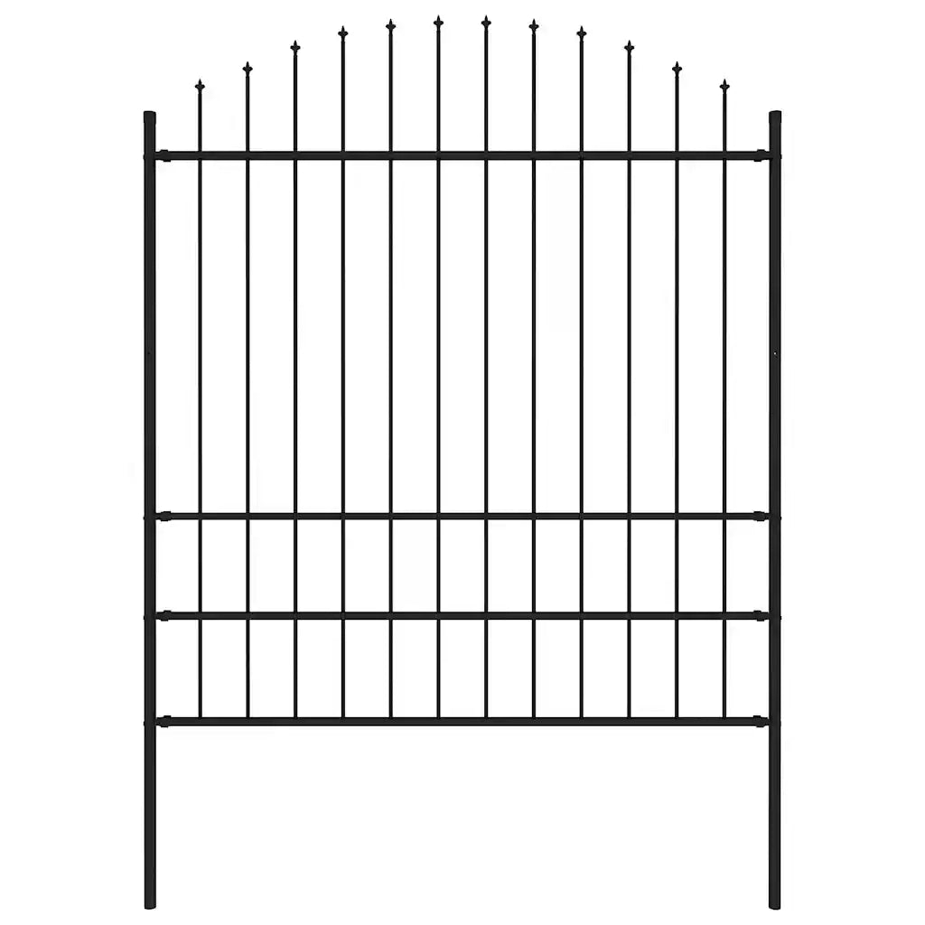 Recinzione da Giardino Woerden con Punta a Lancia in Acciaio 170x200 cm Nero 144945