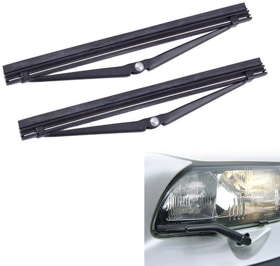 Wasserblätter per lampade di testa per Volvo 340/360/740/760/940 - Materiali di alta qualità - Installazione facile - 2 pezzi - Nero/Rubbero - Wasserblätter per lampade di testa