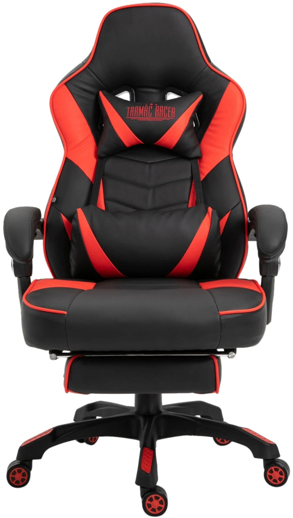 Poltrona gaming Tilos in similpelle nero/rosso