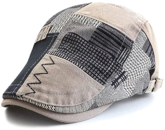 Cappello in Cotone per Uomo - Stile Vintage - Design Unisex - Fodero - Materiale Ruvido - Lunghezza 22 cm, Altezza 12 cm - Cappello Piatto