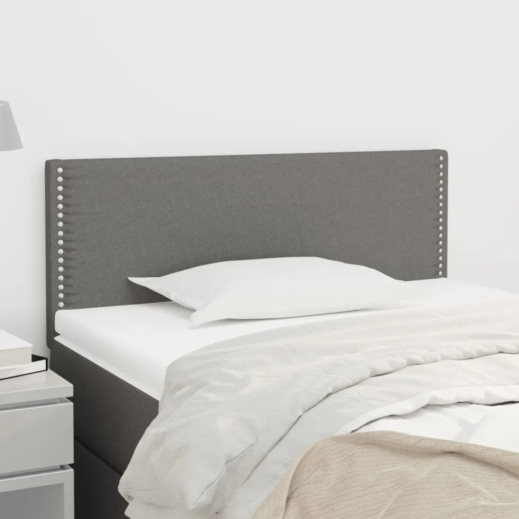 Testiera-Testata Decorativa Grigio Scuro 100x5x78/88 cm in Tessuto 617366