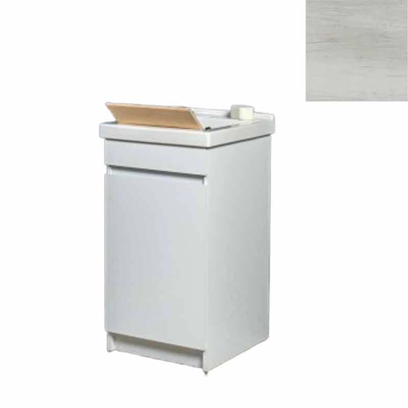 Mobile Lavatoio in Ceramica 1 Anta con Strofinatoio in Legno Massello 45x50x86A cm Olmo Bianco