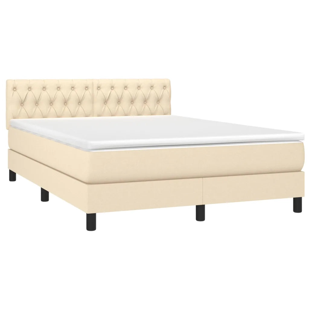 Giroletto a Molle con Materasso Crema 140x19 cm in Tessuto 3140294