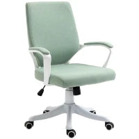 Sedia da Ufficio, Sedia da Scrivania, Sedia per Ufficio con Funzione di Oscillazione, Schienale Regolabile, Imbottitura Spessa, Ergonomica, Ruote Girevoli, in Tessuto, 62x69x92-100 cm, Verde