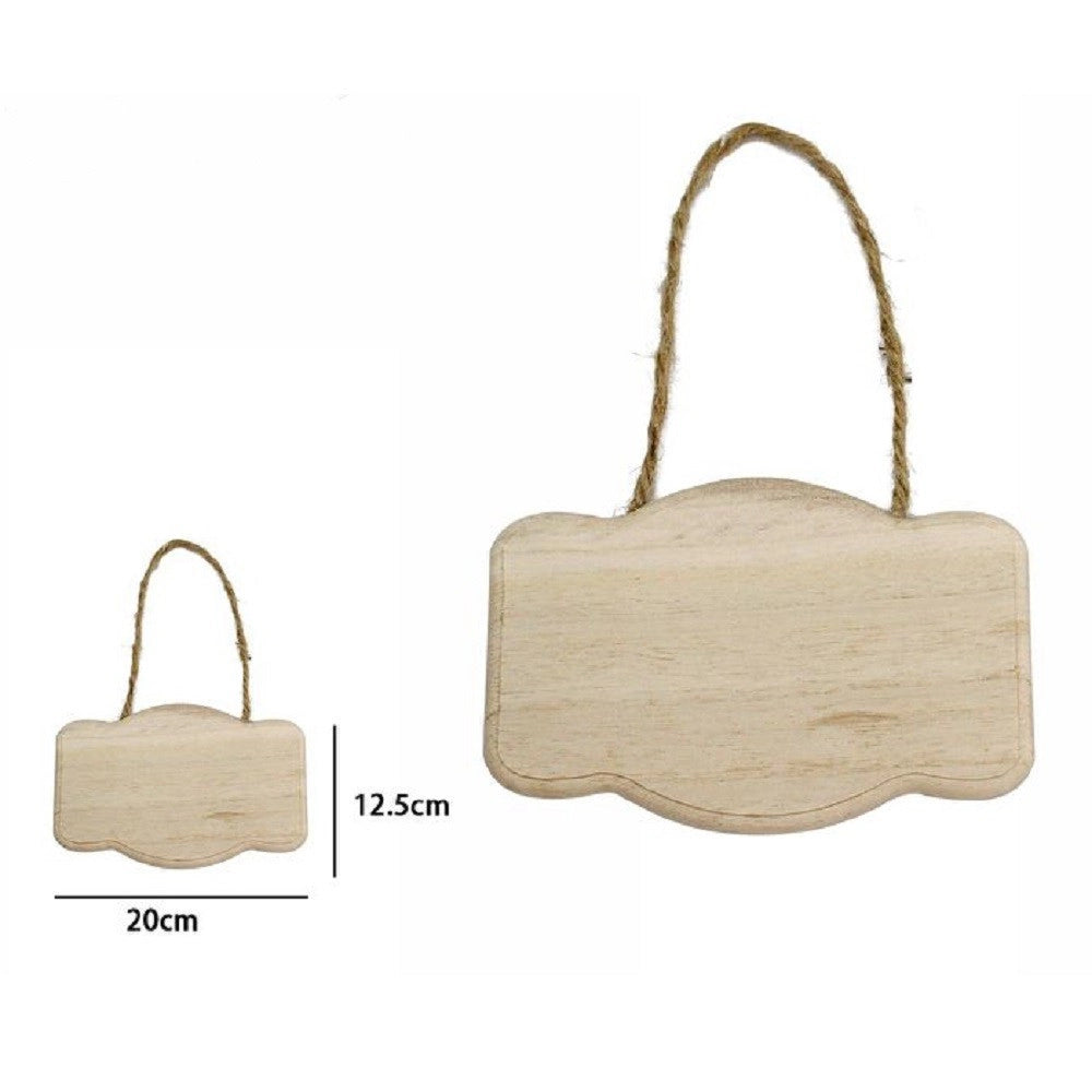 Trade Shop - Decorazione In Legno Naturale 20 X 12.5 Cm Da Appendere Con Corda Insegna 53610a -