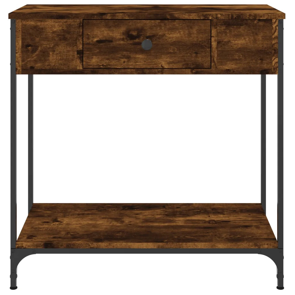 Tavolino Consolle Rovere Fumo 75x34,5x75cm Legno Multistrato 834167