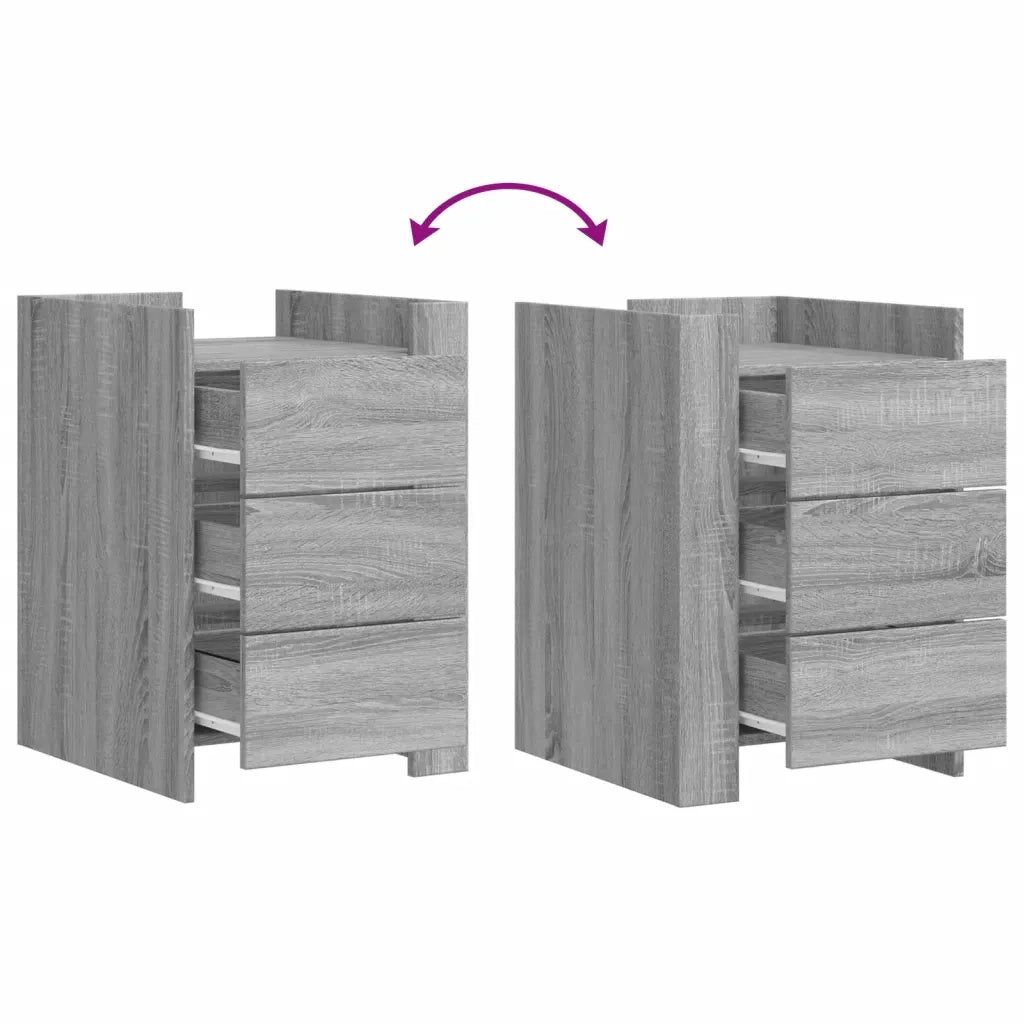 Comodino Grigio Sonoma 45x50x65 cm in Legno Multistrato 848309