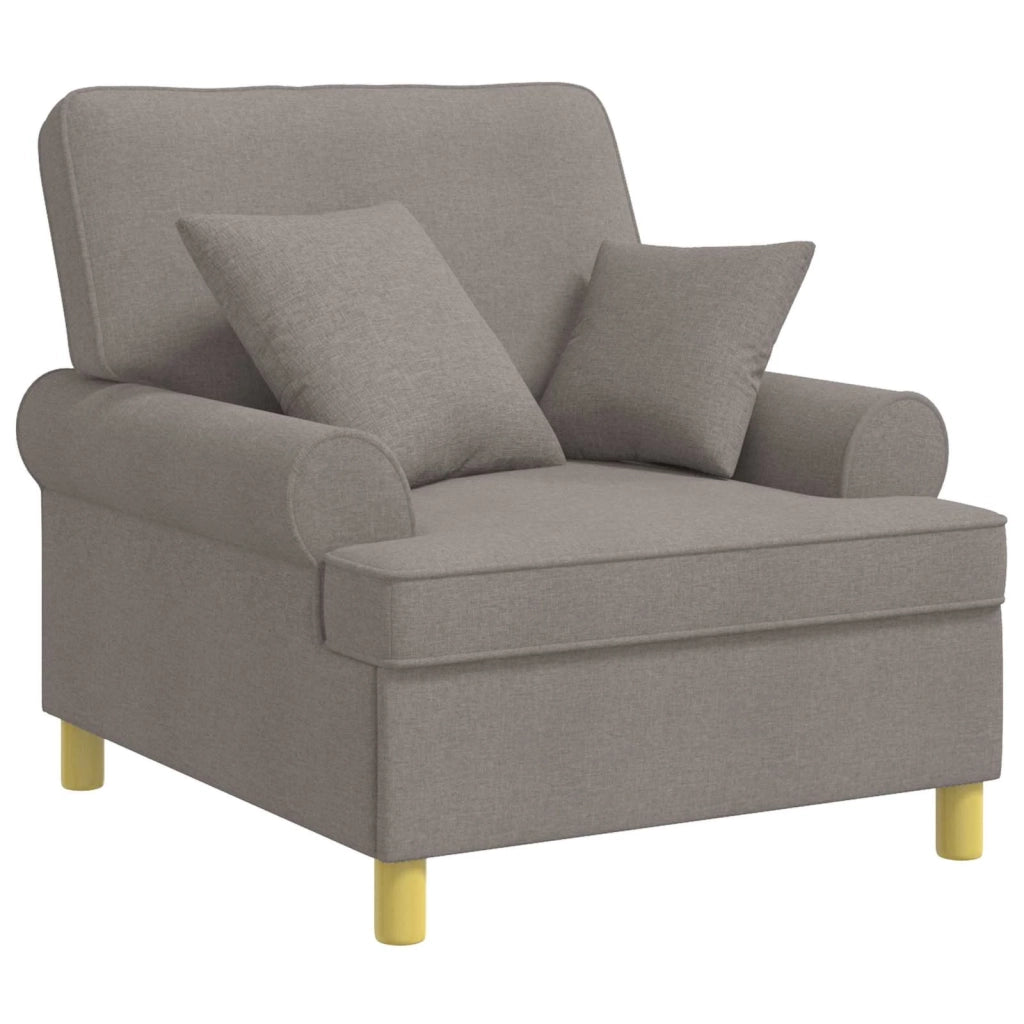 Poltrona XL con Cuscini Tortora Tessuto 42043489