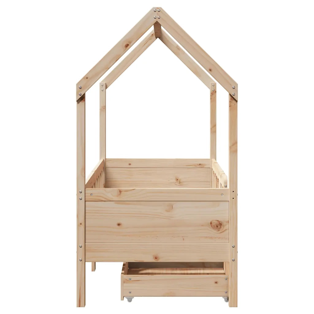Giroletto per Bambini con Cassetti 80x170cm Legno Massello Pino 3302041