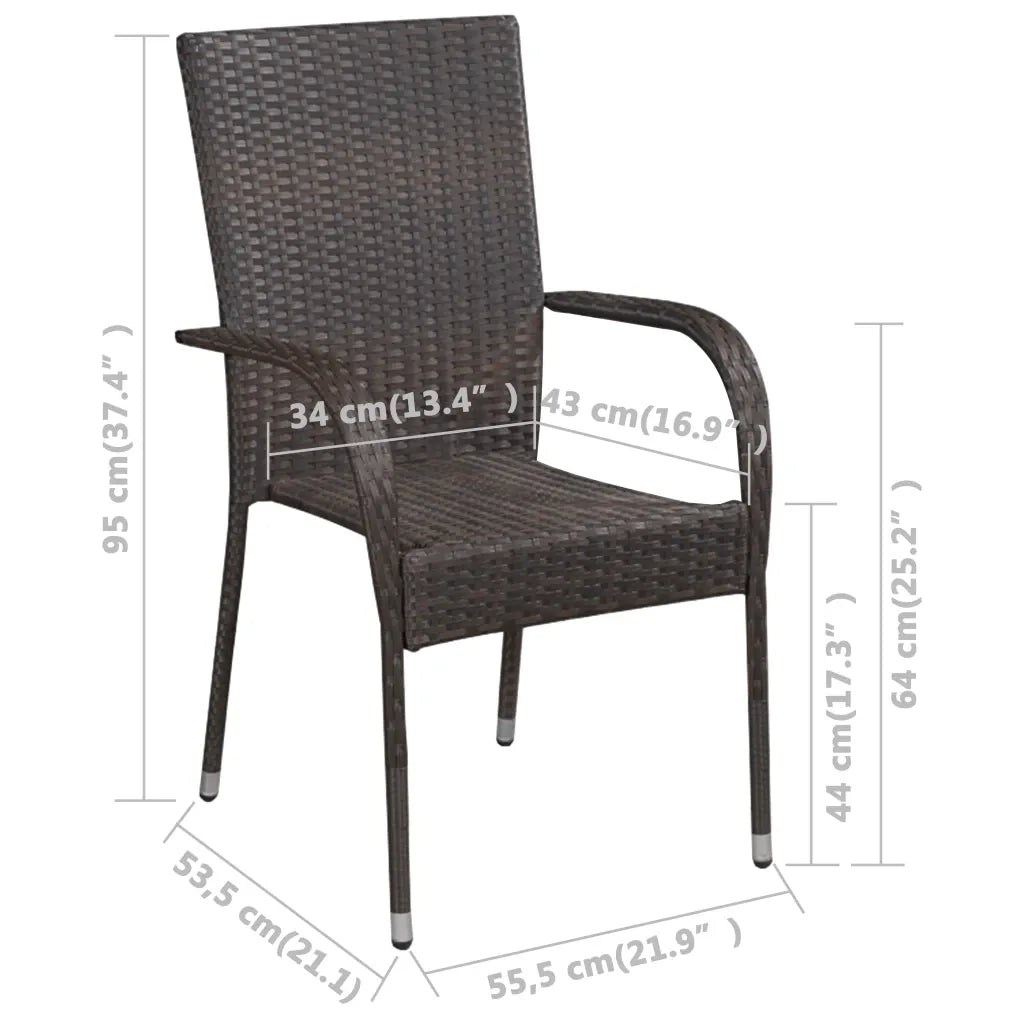 Set Mobili da Pranzo per Giardino 7 pz Marrone cod mxl 51811