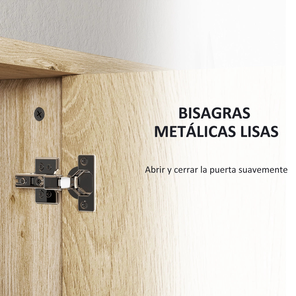 Mobile Bagno con Specchio e Ripiani ¨C Zephmum ¨C Legno Naturale 60x20x60 cm