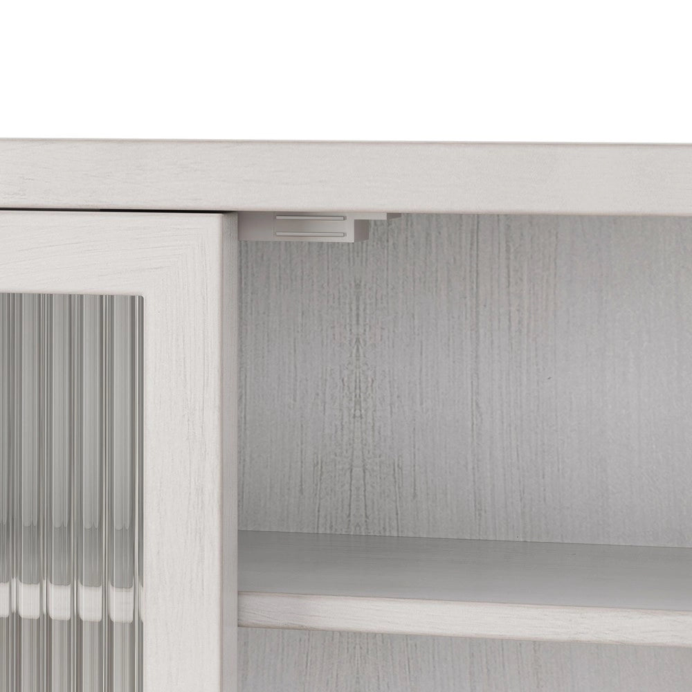 Armadietto da Bagno con Ante in Vetro e Portasciugamani ¨C MINIMAL ¨C Bianco, 3 Ripiani, 60 cm
