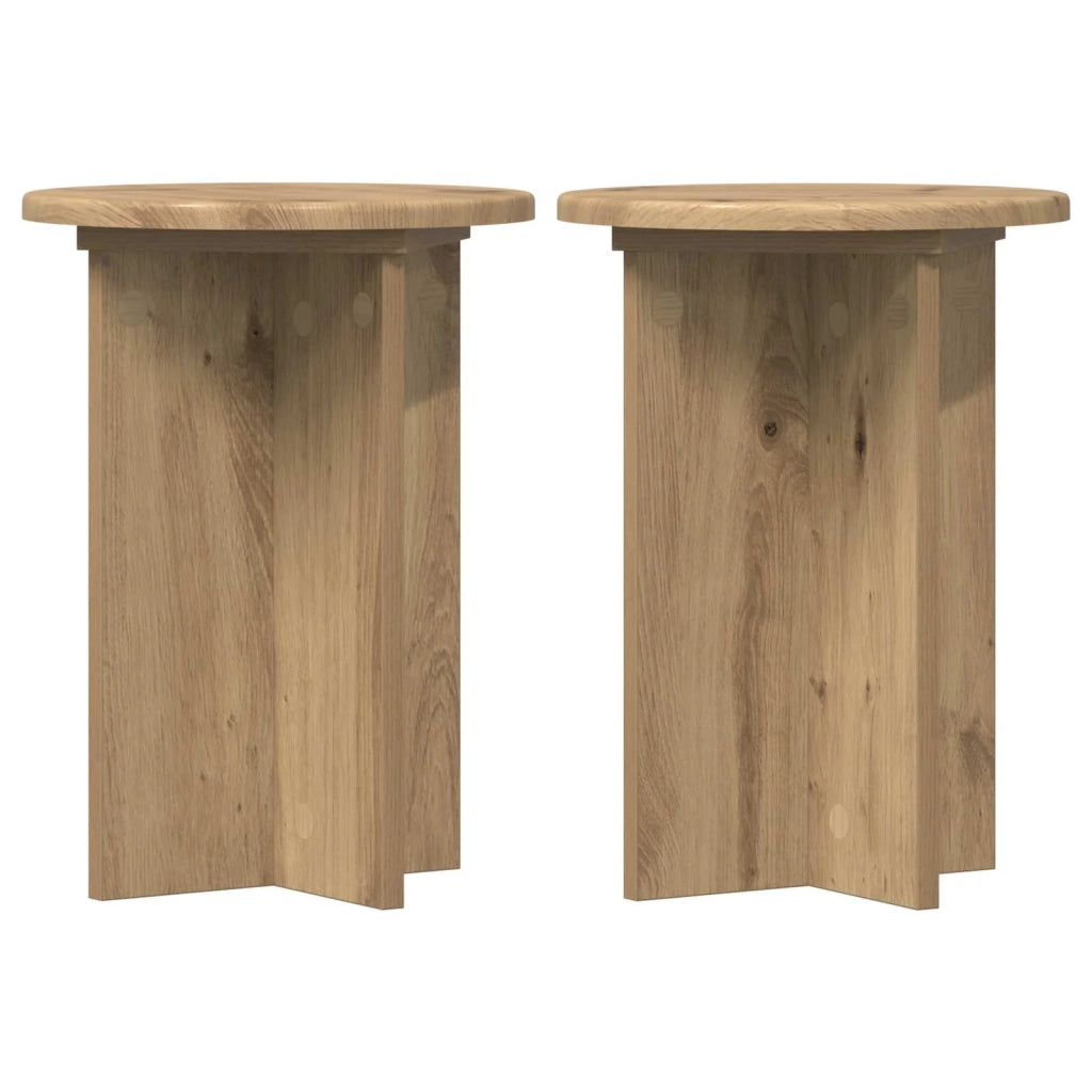 Supporto per piante 2 pcs Rovere Artigianale Ø29,5 x 40 cm 899743