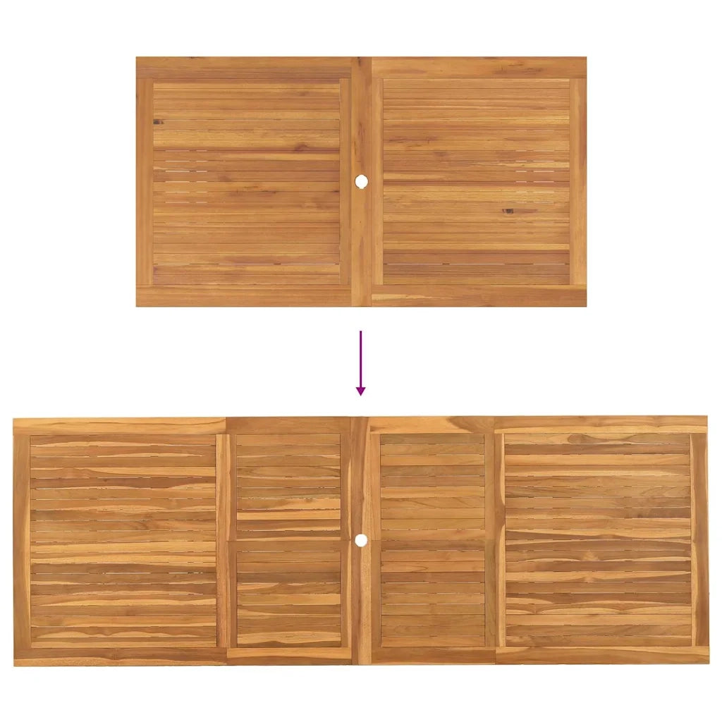 vidaXL Set da Pranzo per Giardino 9 pcs Marrone 280 x 100 x 75 cm