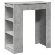 Tavolo Bar con Rastrelliera Grigio 95x47x103,5 cm Multistrato