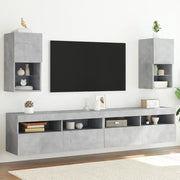 Mobili TV con Luci LED 2pz Grigio Cemento 30,5x30x60 cm 836994