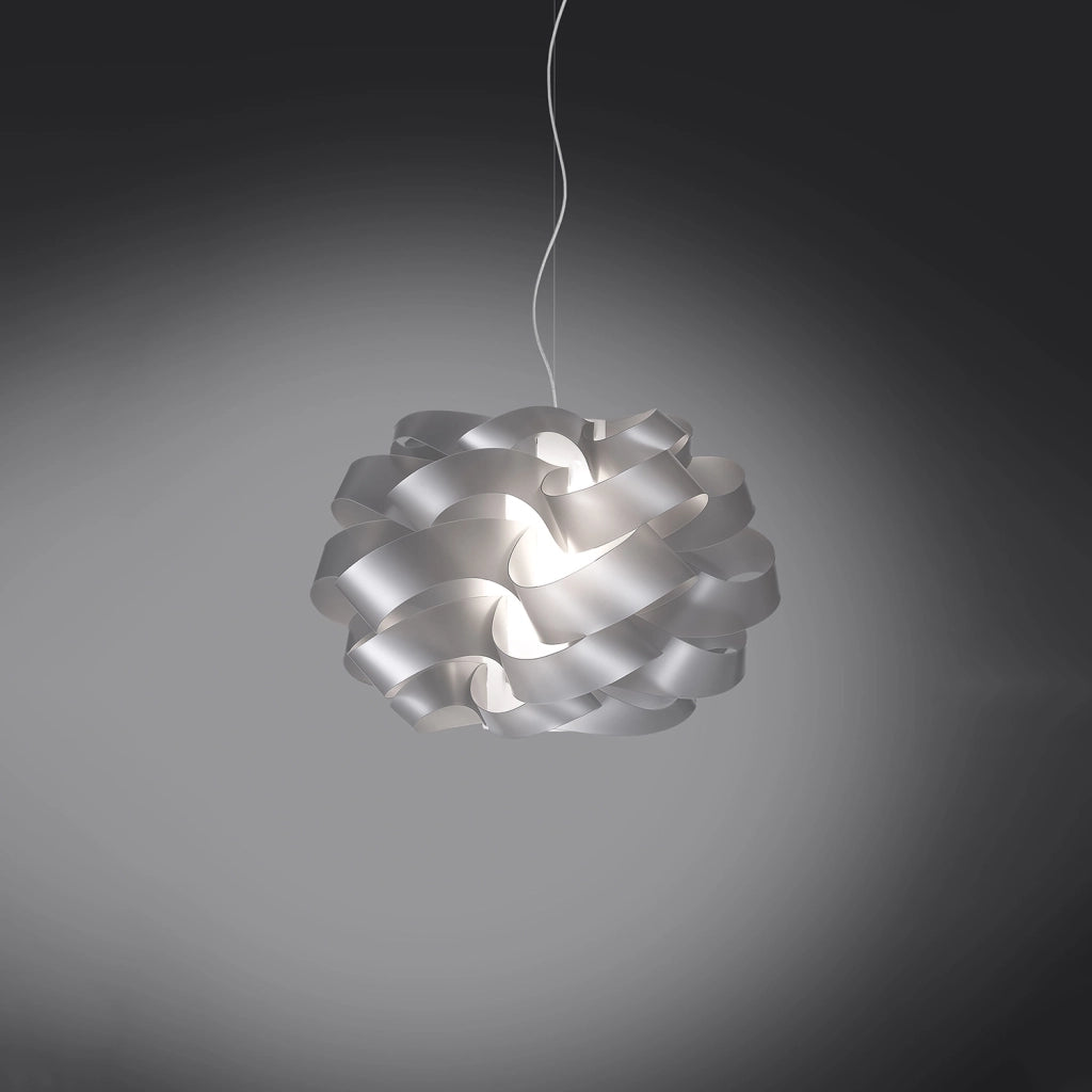 Lampadario Moderno Cloud Polilux ® Argento E Metallo Cromo 3 Luci E27