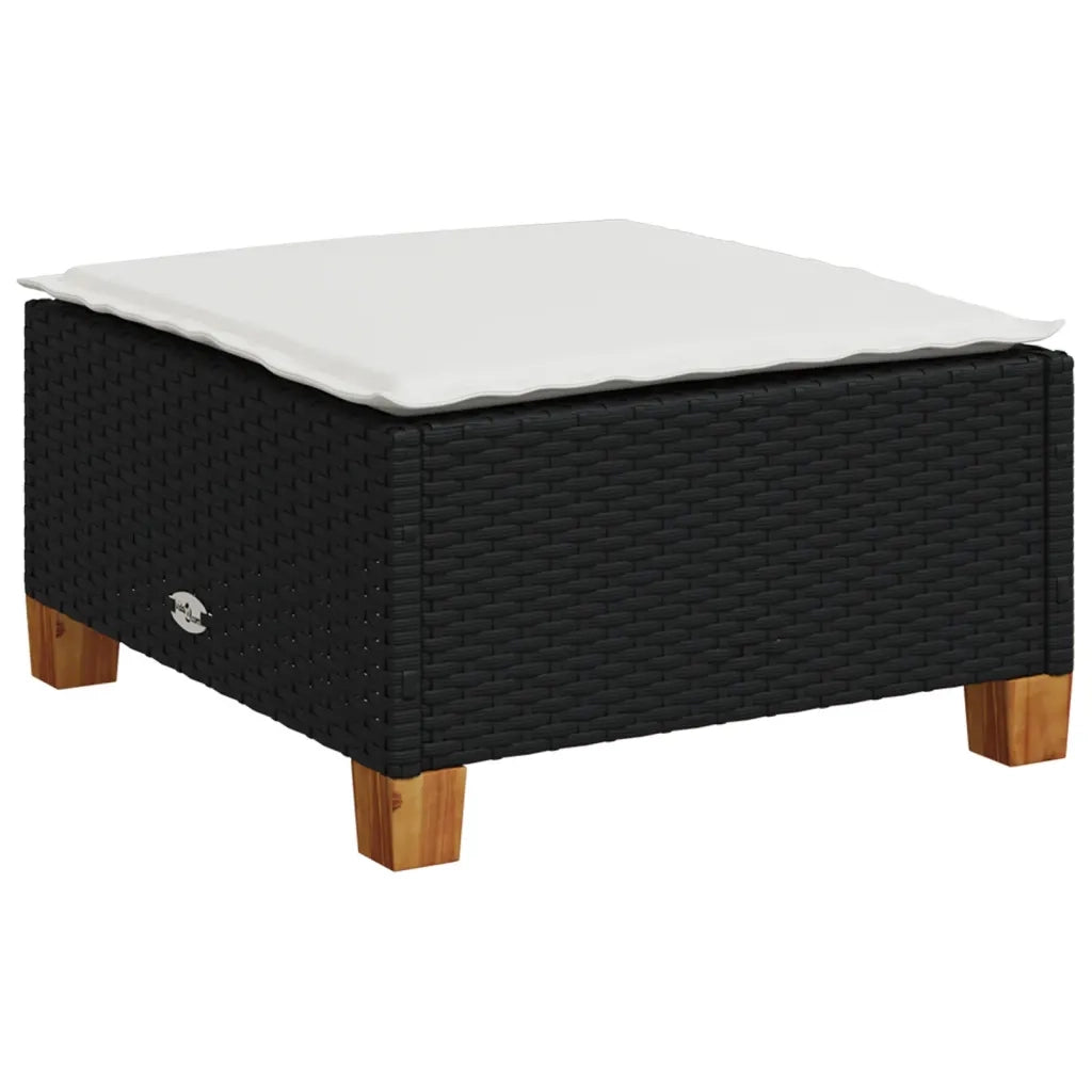 Set Divani da Giardino 5 pz con Cuscini in Polyrattan Nero
