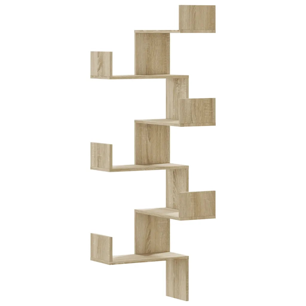 vidaXL Scaffale Angolare a Muro Sonoma 45x45x147 cm Legno Multistrato