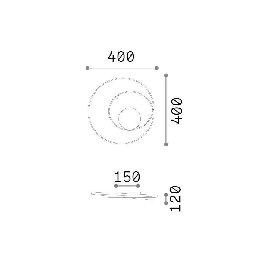 Lampada a soffitto Collezione OZ LED 38W luce calda 3000K bianco Ideal Lux