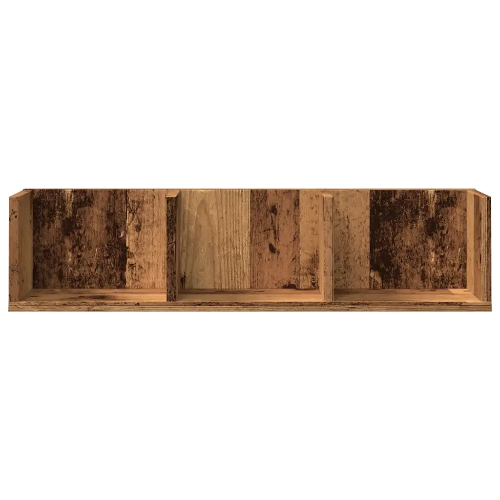 Scaffale Porta CD a Parete Antico 75x18x18 cm Legno Multistrato 855948