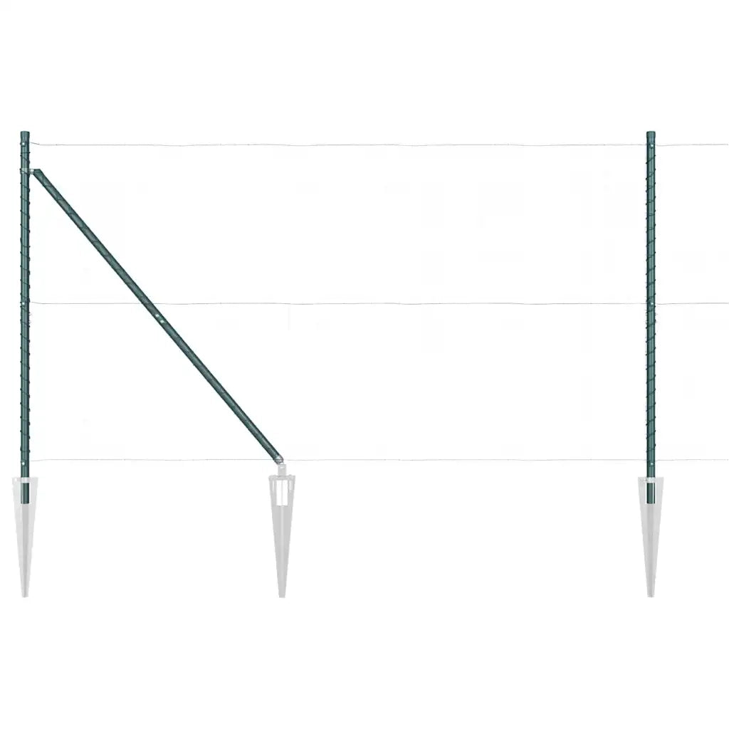 Palo della recinzione 7 pcs Verde Acciaio 42004244