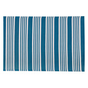 Tappeto per esterno Mat Blu Sintetico 120 x 180 cm Motivo Geometrico a Righe Eco Friendly Moderno Minimalista