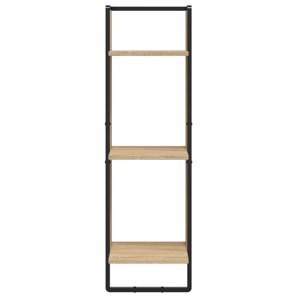 Set Mensole Parete con Aste 6pz Rovere Sonoma Legno Multistrato 836314
