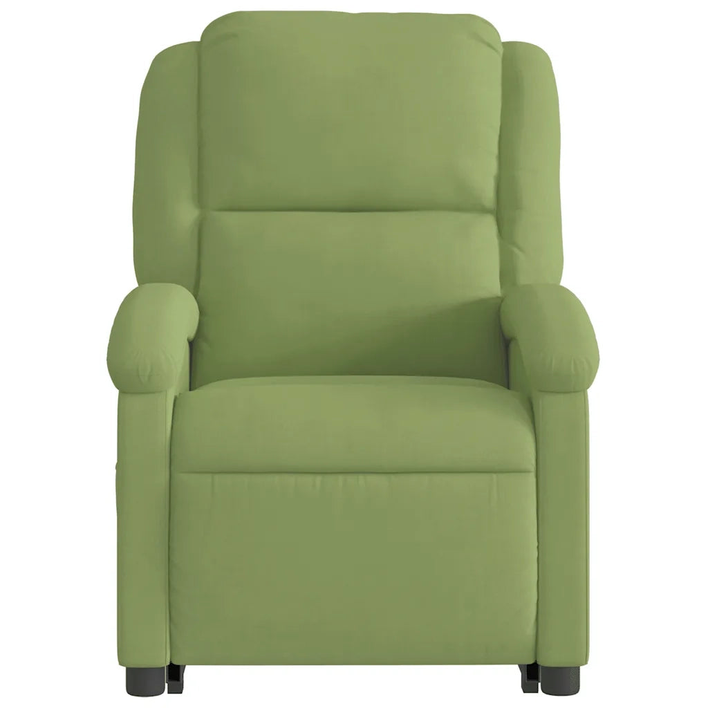 Poltrona Alzapersona Reclinabile Verde Chiaro in Velluto 3204303