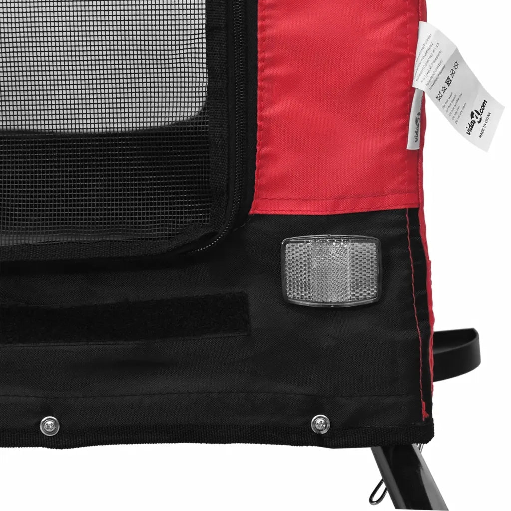 Rimorchio da Bici per Animali Rosso e Nero Oxford e Ferro CFW7047418