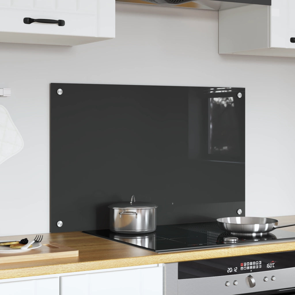 Schienale Cucina Grigio Scuro 80x50x0.6 cm Vetro Temperato
