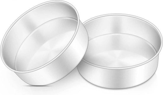 Set di stampi in acciaio inossidabile - stampo a forma di torta rotonda - per compleanni, matrimoni e Natale - facile da pulire - idoneo per lavastoviglie - 16 cm