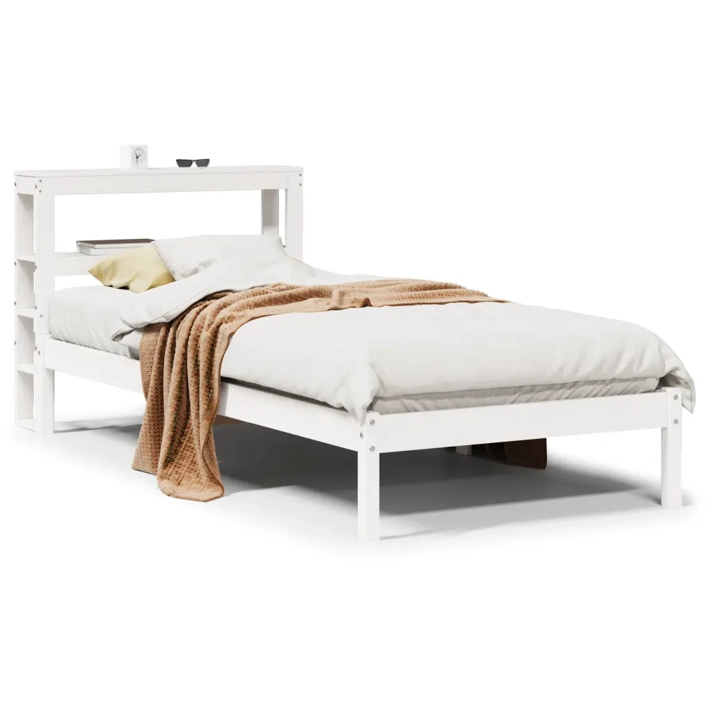 Letto senza Materasso Bianco 90x190 cm in Legno Massello Pino 3305709