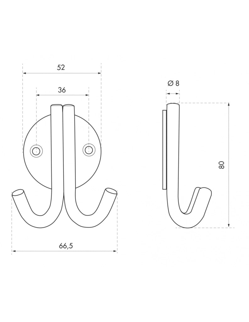 Gancio appendiabiti doppio in acciaio inox – THIRARD