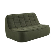 Poltrona in bouclé testurizzato, 2 posti, verde kaki