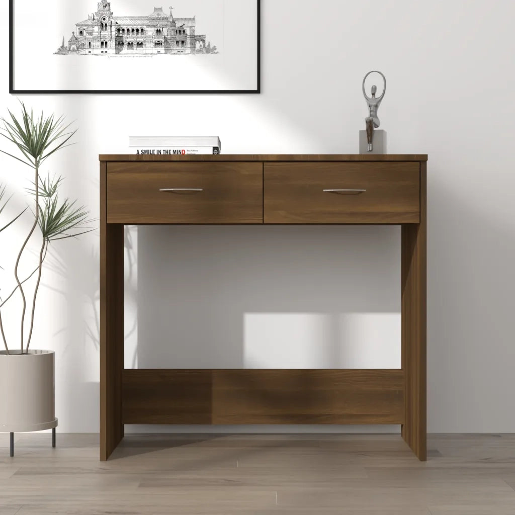 Scrivania | Tavolo da Ufficio Rovere Marrone 80x40x75 cm in Legno Multistrato