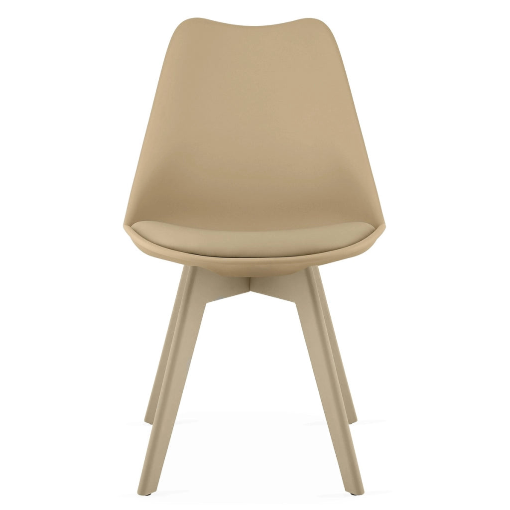 Set di 4 Sedie Mark in Polipropilene con Cuscino Beige