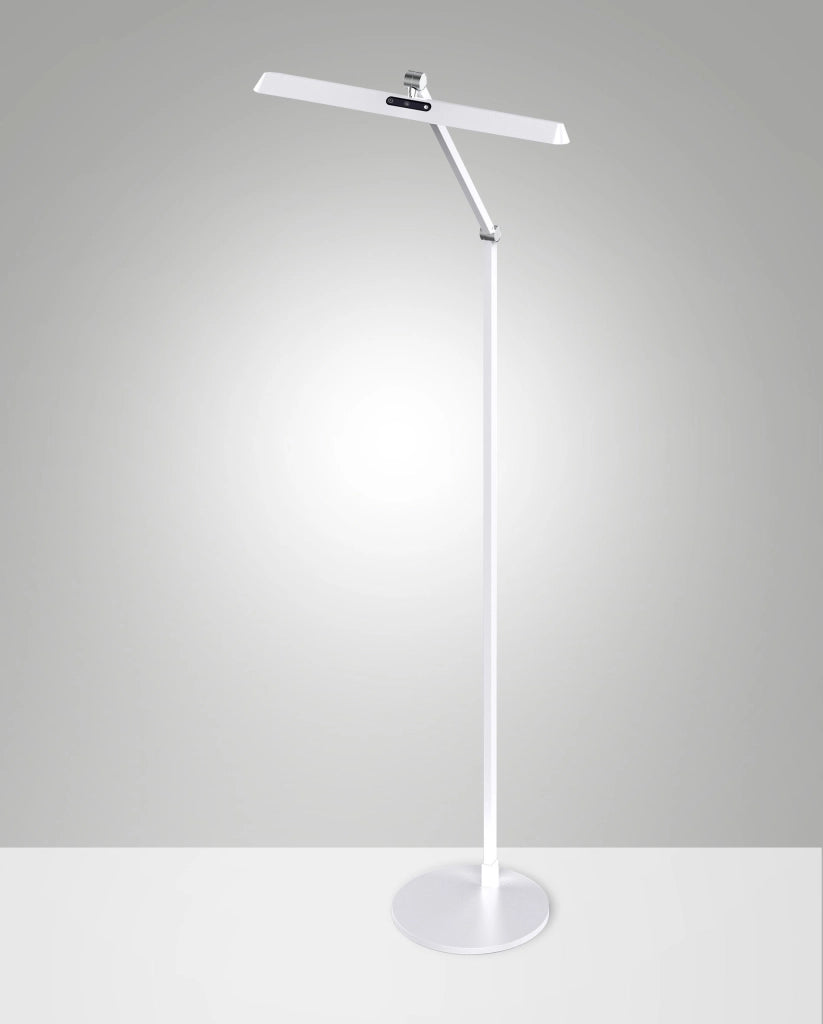 Lampada da terra Beba LED 12W 1340lm, Struttura in alluminio e metacrilato, Dimmerabile al tocco, IP20, 106cm, Colore Bianco - Beba
