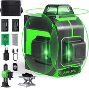 Trade Shop - Livella Laser Autolivellante A 360° Livella Laser Verde 2 Batterie Ricaricabili -
