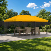 Gazebo con pareti laterali 6 x 3 m Giallo Poliestere e Acciaio 3375989