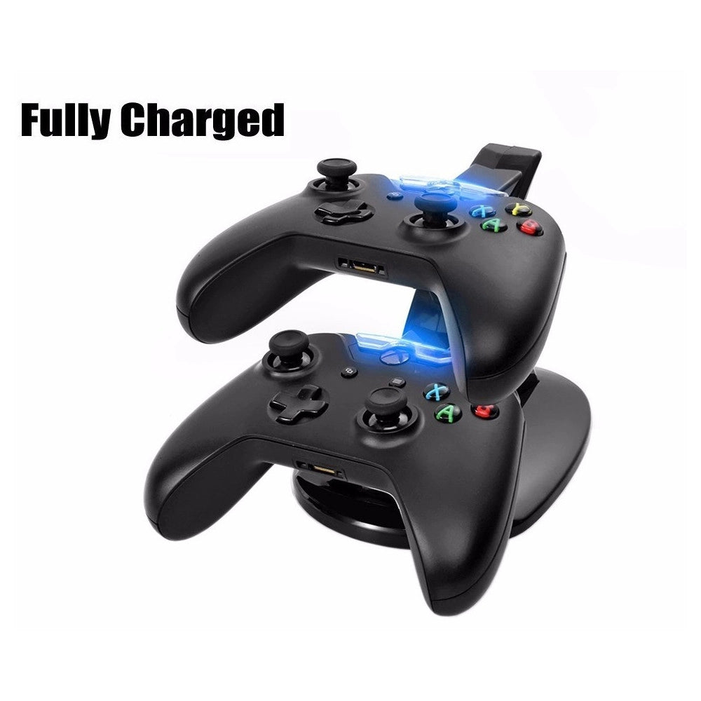 Trade Shop - Base Stand Caricatore Doppio Per 2 Joypad X-box One Controller Joystick Con Usb -